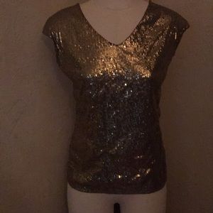 The Limited brand golden sequins v-neck top
